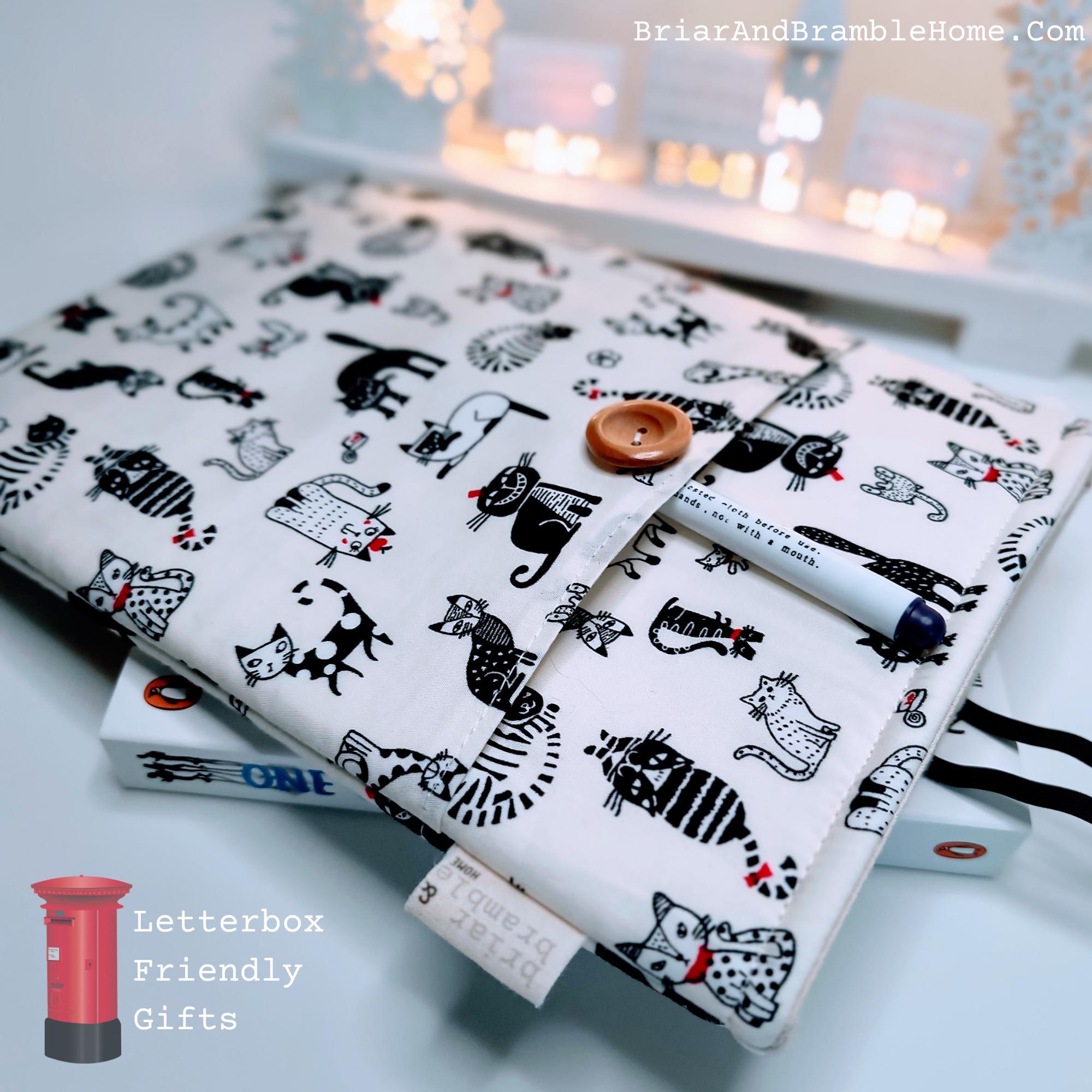 Cat Book Sleeve with Pocket: Premium Foam Padded Pouch