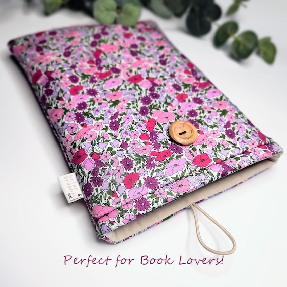 Cotton Book Sleeve Gift - Liberty Print Floral Kindle Cover for Reader