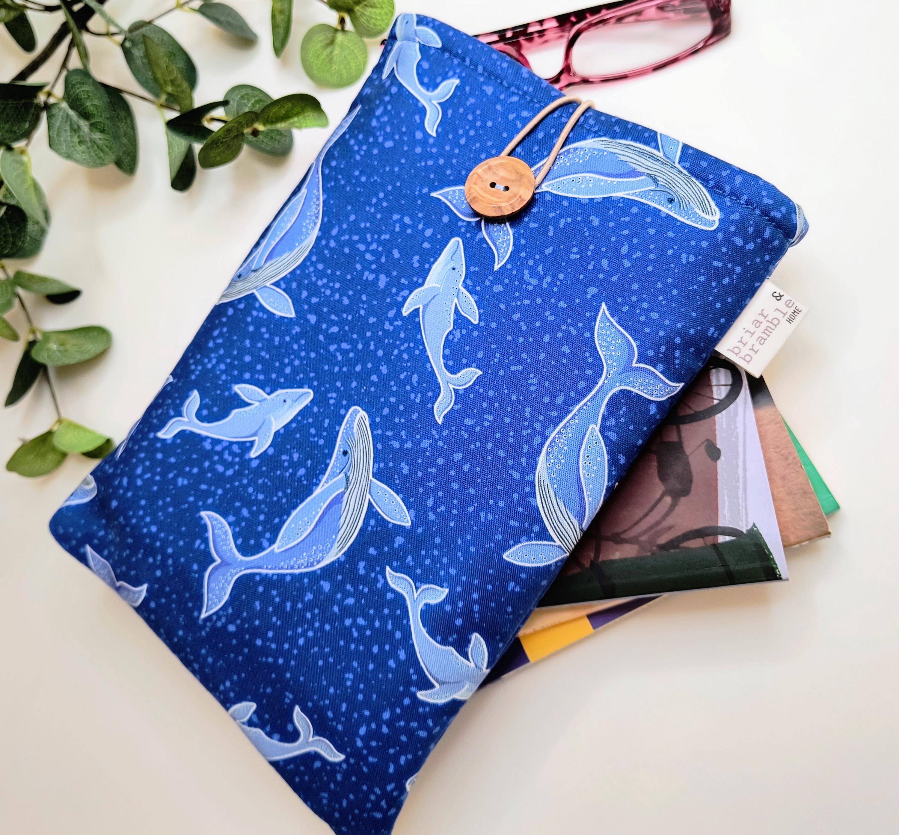 Glow in the Dark Book Sleeve: Cotton Dolphin Design - Travel Reading