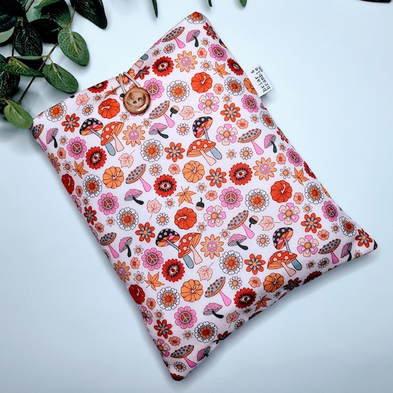 Mushroom Print Book Sleeve -  Accessories for Thoughtful Readers or Soft Academics