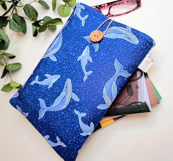 Glow in the Dark Book Sleeve: Cotton Dolphin Design - Travel Reading